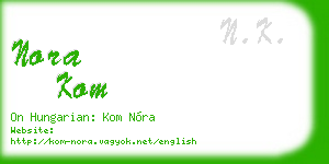 nora kom business card